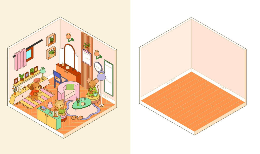 CUTE N COZY STICKER THERAPY: HOMES (SKITTLEDOG) (PB)
