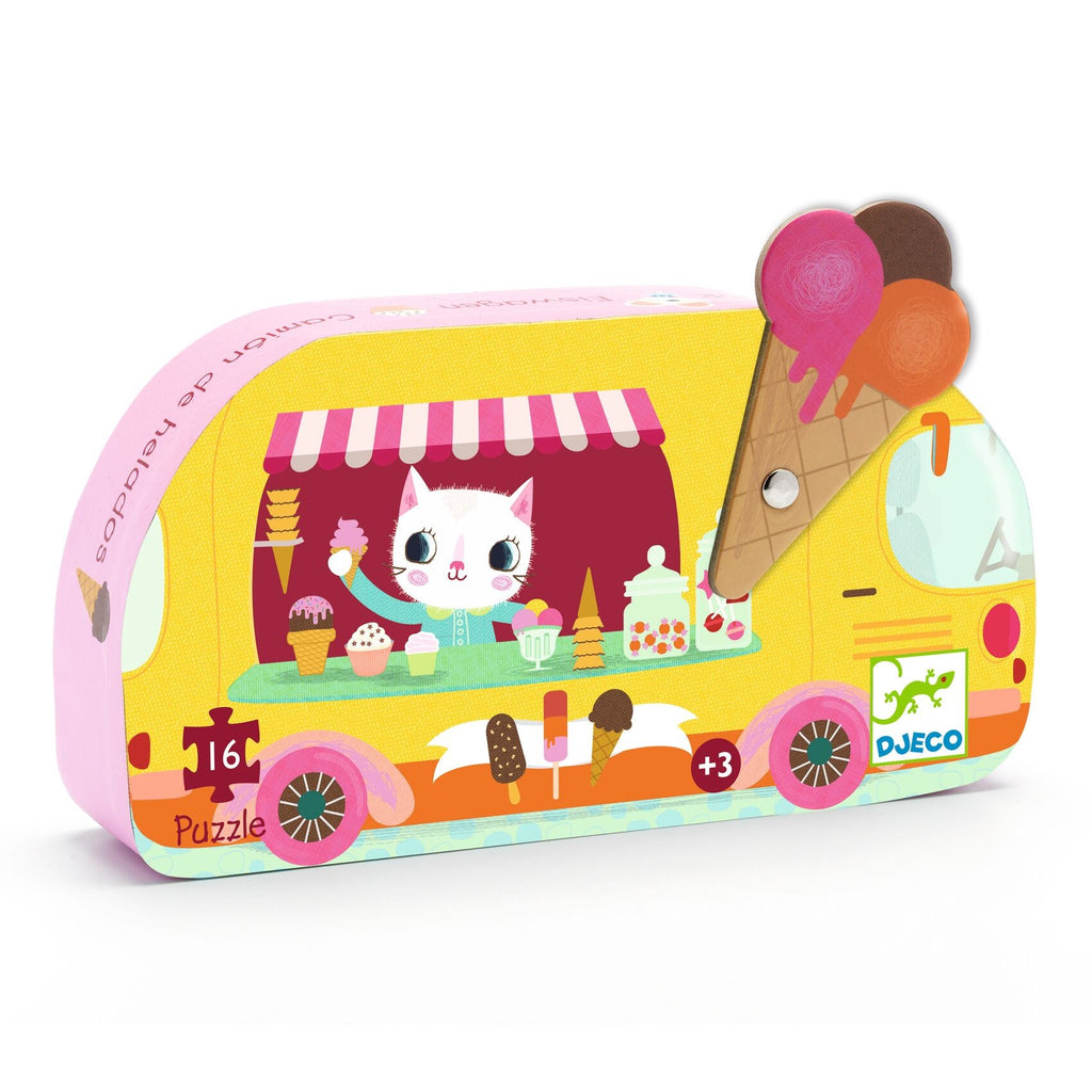Djeco Silhouette 16 Piece Puzzle - Ice Cream Truck