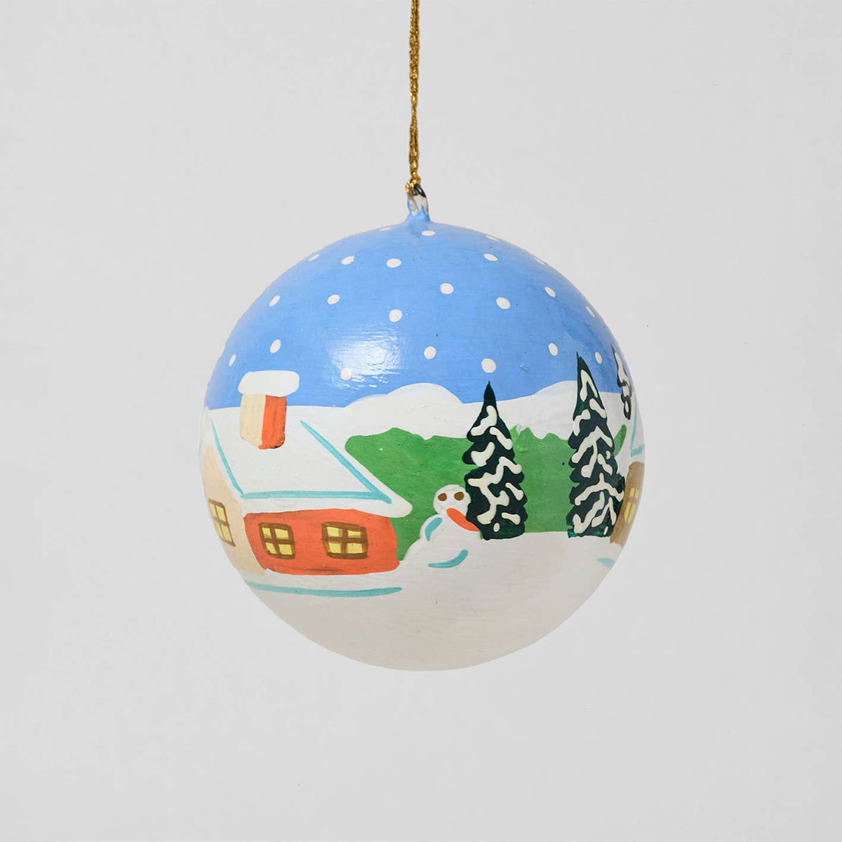 Winter Landscape Papier-mâché bauble