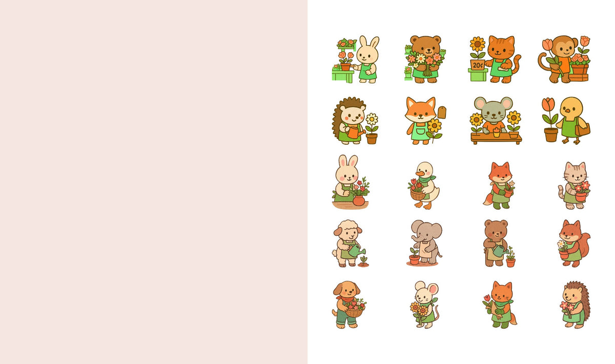 CUTE N COZY STICKER THERAPY: FLOWER SHOPS (SKITTLEDOG) (PB)