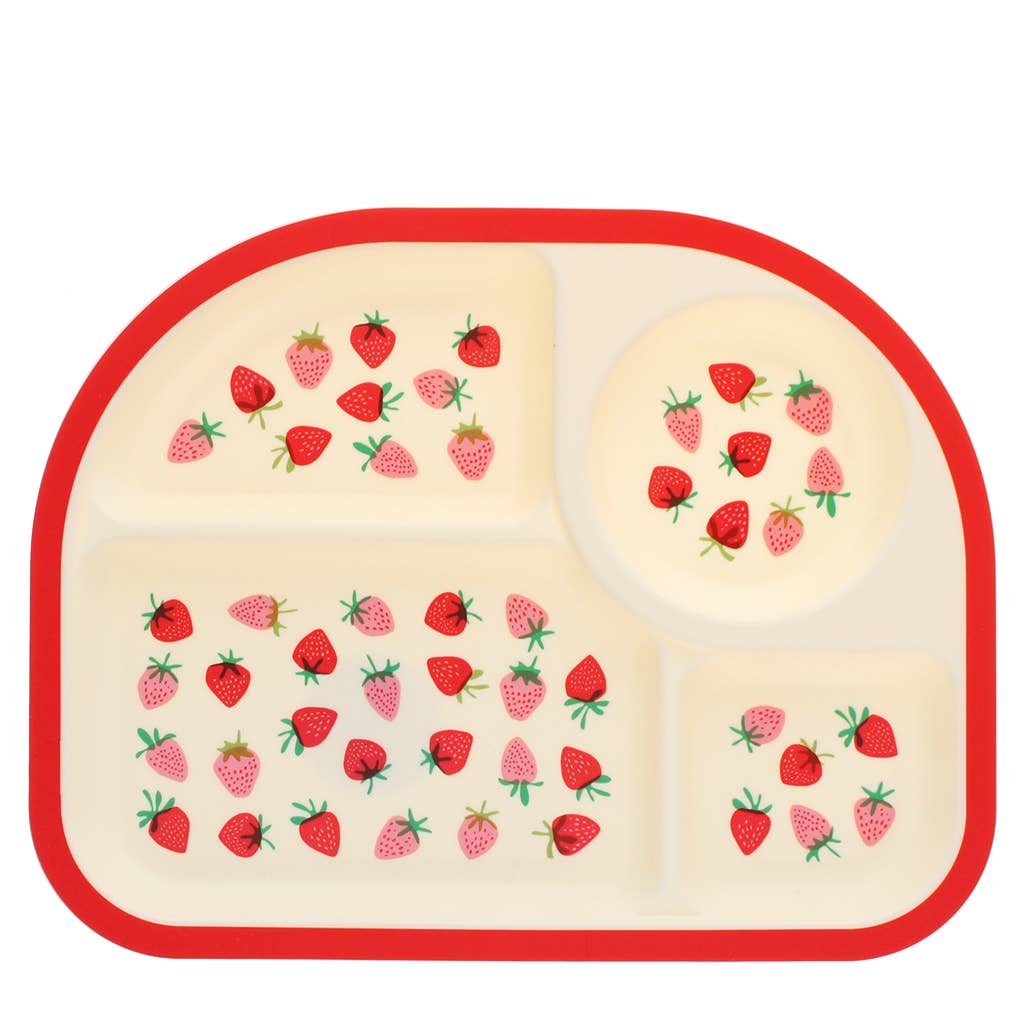 4-section baby & toddler divider plate - Little Strawberry