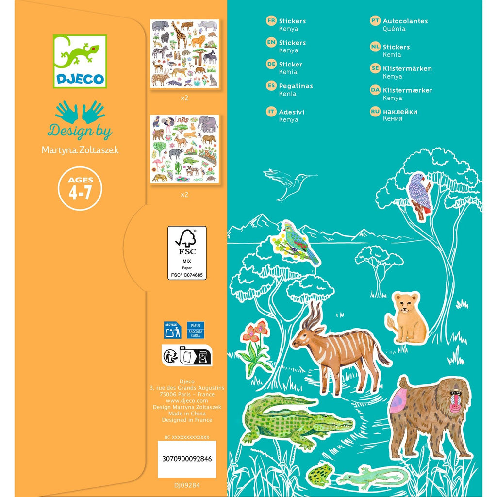 Djeco 160 Stickers On Sheets - Kenya