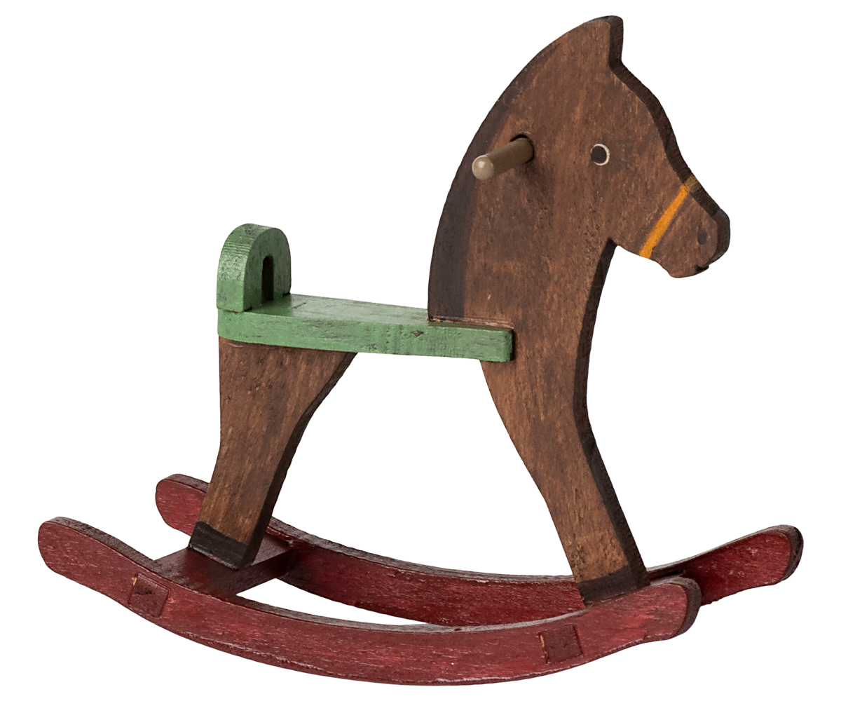 Maileg Rocking horse, Mouse - Dark brown