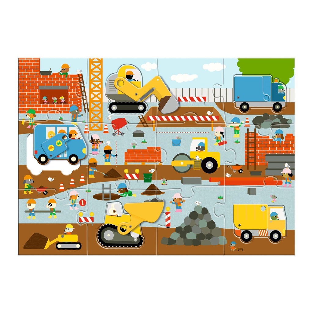 Djeco Giant 12 Piece Puzzle - Construction Site