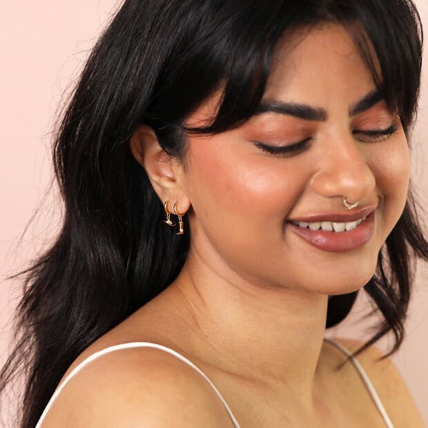 Mismatched Cowboy Boot and Hat Huggie Hoop Earrings in Gold