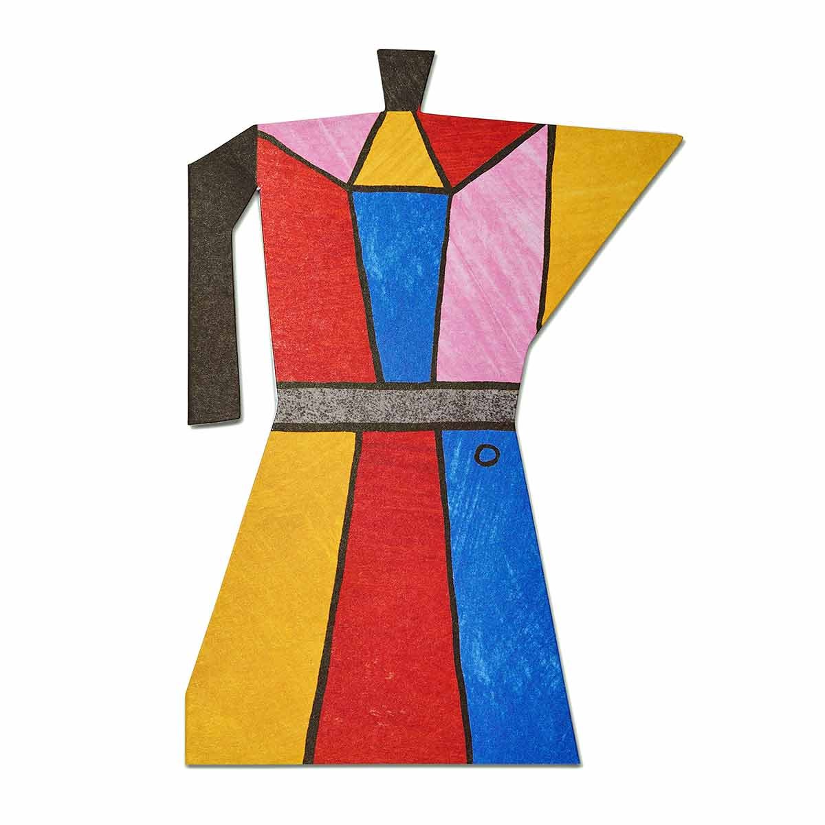 Colour Block Coffee Pot Shaped Greeting Card