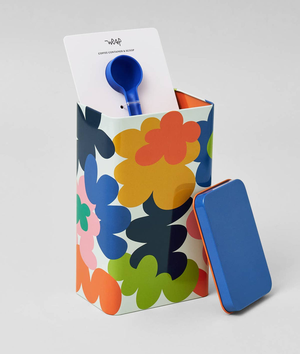 Wrap - Abstract Flowers Coffee Storage Tin