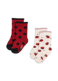 Konges Sløjd 2 Pack Jacquard Socks - Ladybug