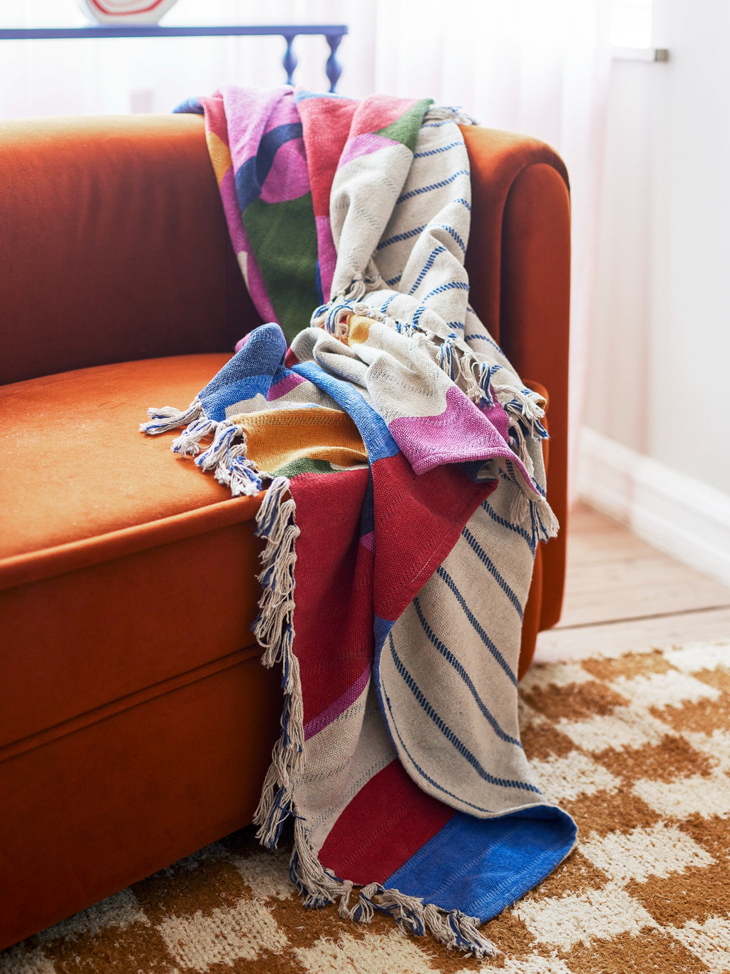 Bloomingville Artista Throw, Multi, Recycled Cotton