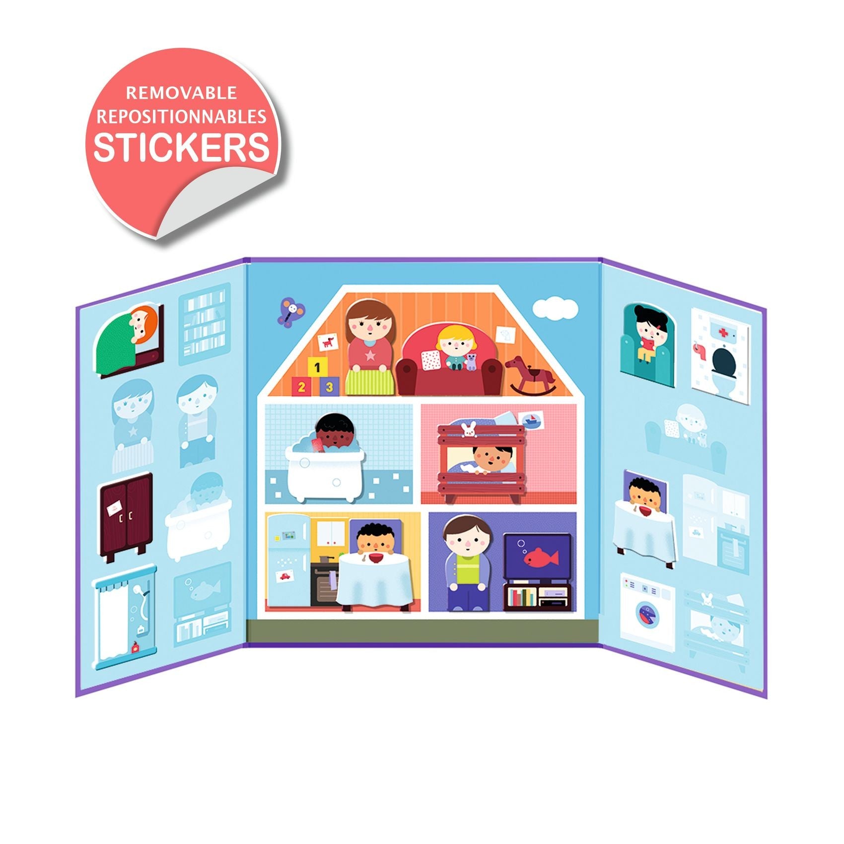 Djeco Easy To Peel Sticker Play Board - House