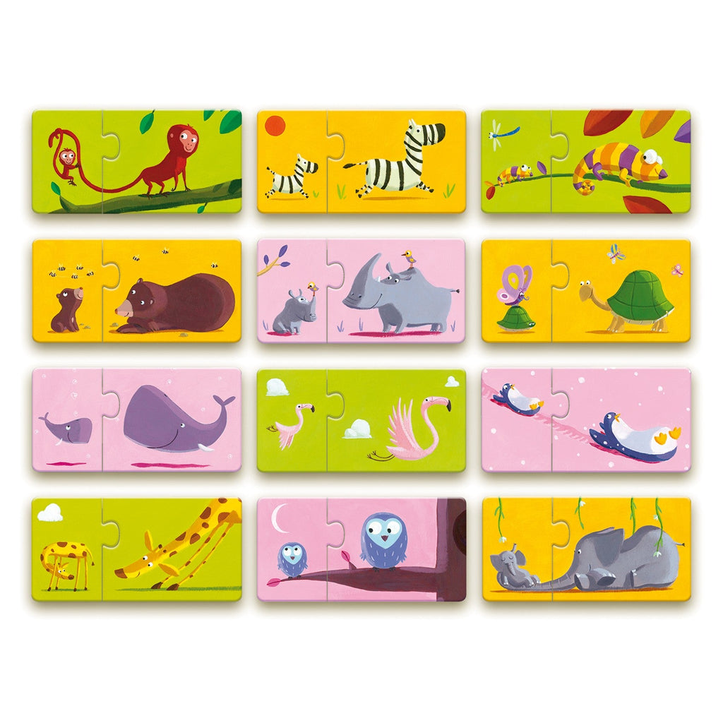 Djeco 12 Duo Puzzles - Mom and Baby