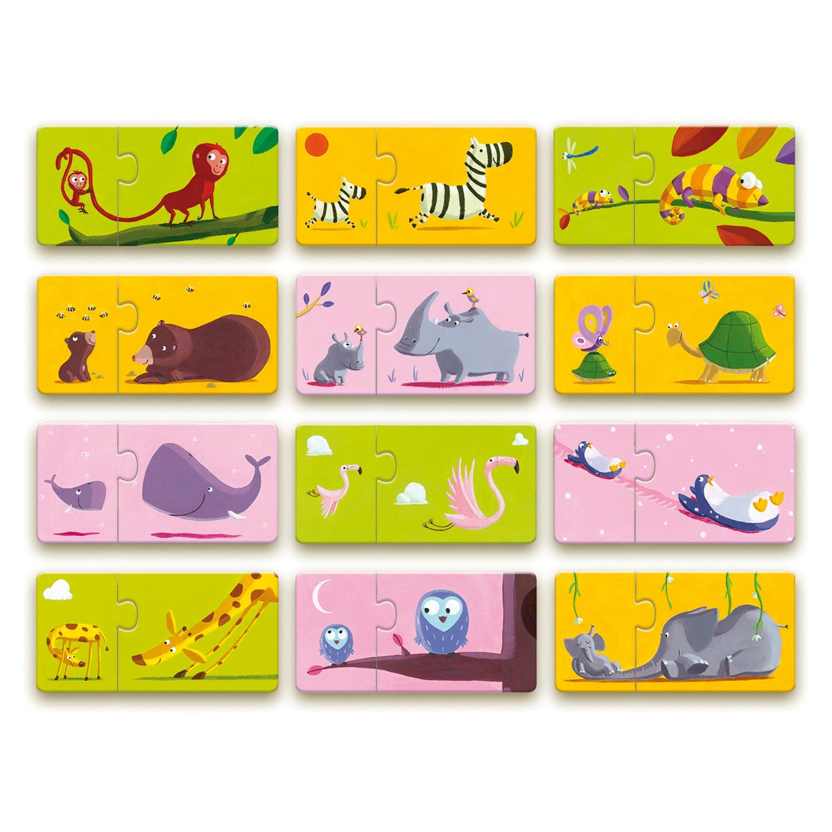 Djeco 12 Duo Puzzles - Mom and Baby