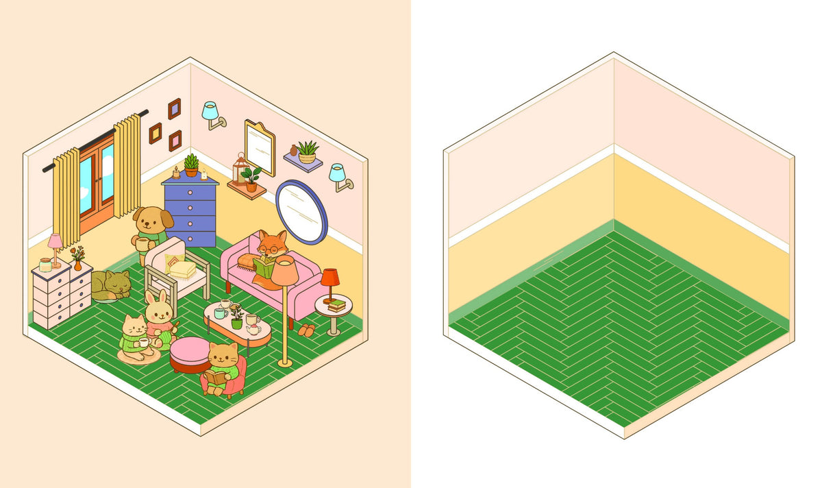 CUTE N COZY STICKER THERAPY: HOMES (SKITTLEDOG) (PB)