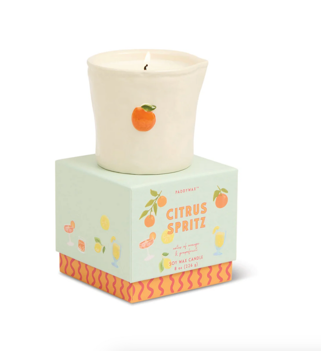 Paddywax Embossed Ceramic Candle - Citrus Spritz