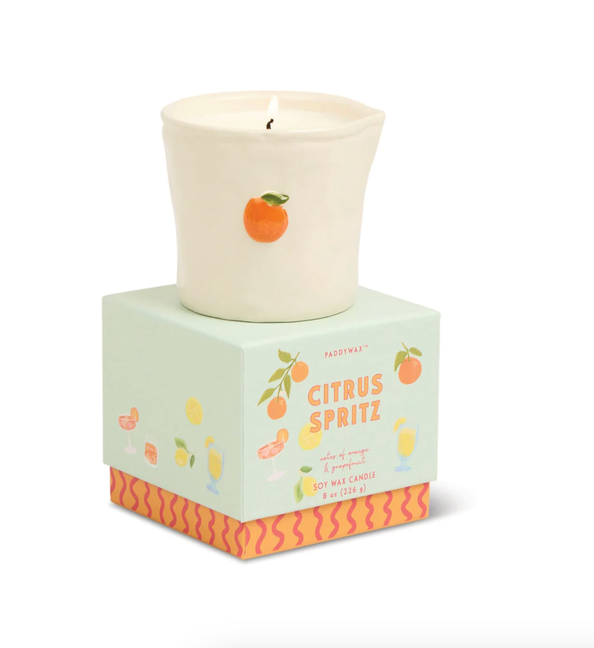 Paddywax Embossed Ceramic Candle - Citrus Spritz