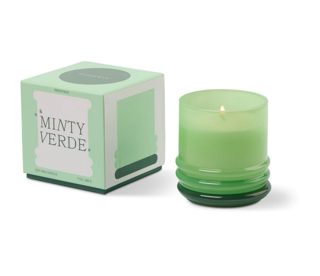 Paddywax Glass Candle Bright Green and Dark Green - Minty Verde