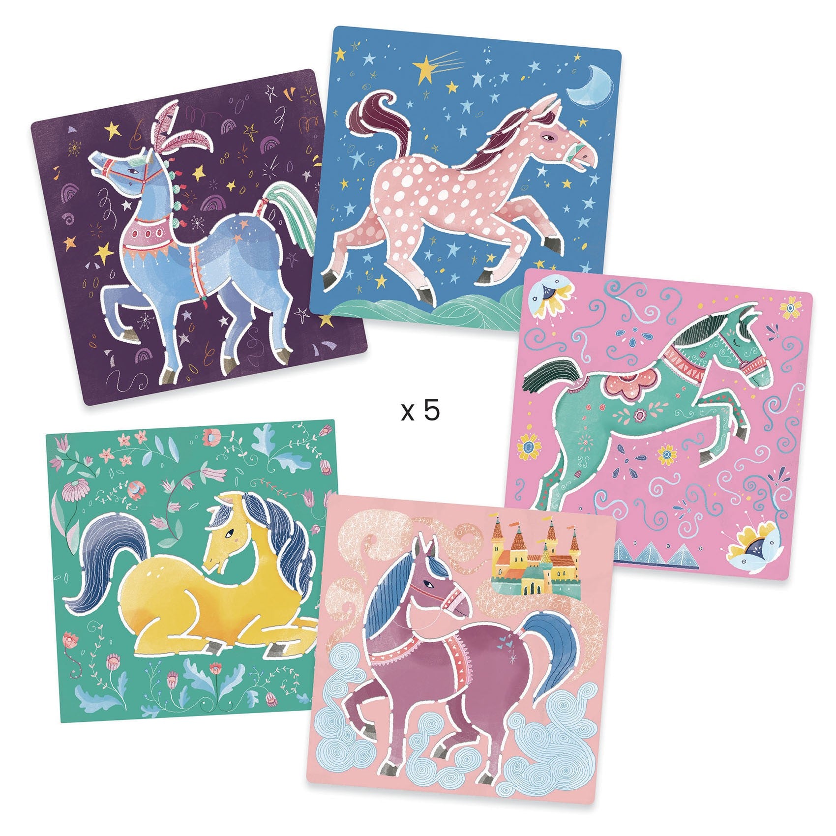 Djeco Stencil Craft Set - Horses