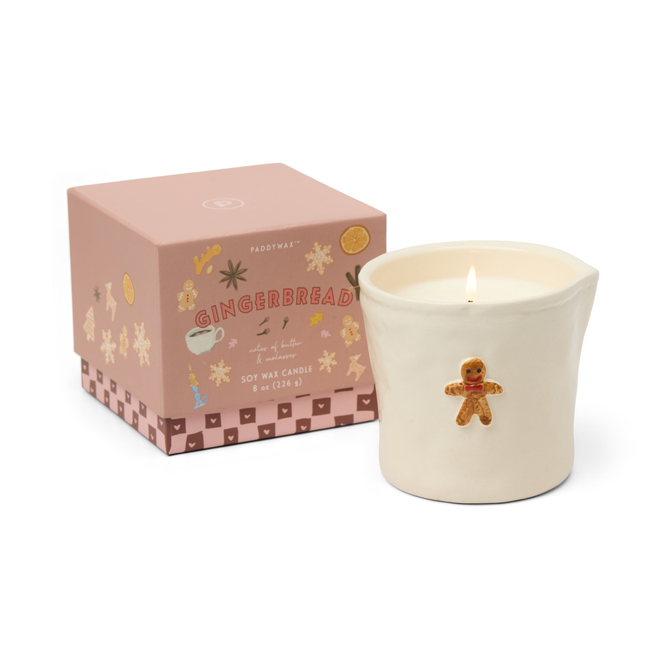 Paddywax Bistro 8oz/226g Gingerbread Embossed Ceramic Candle - Gingerbread