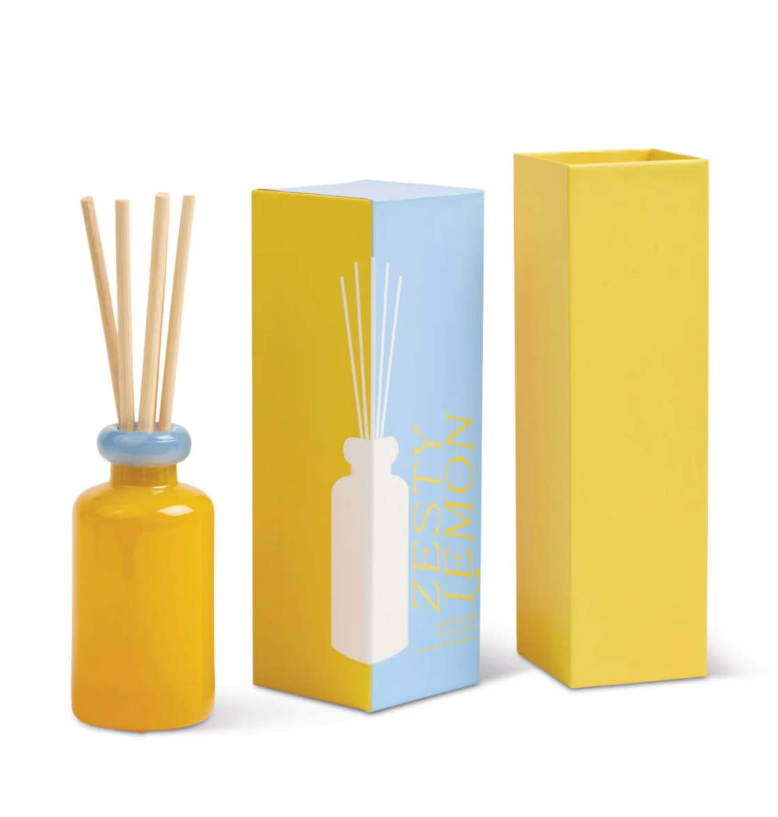 Paddywax Glass Diffuser Yellow and Blue - Zesty Lemon