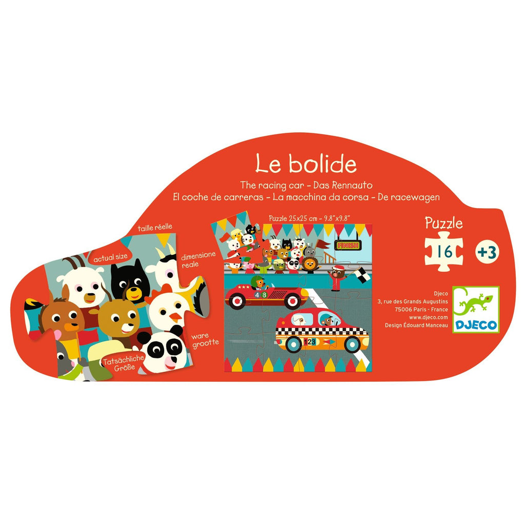 Djeco Silhouette 16 Piece Puzzle - Racing Car