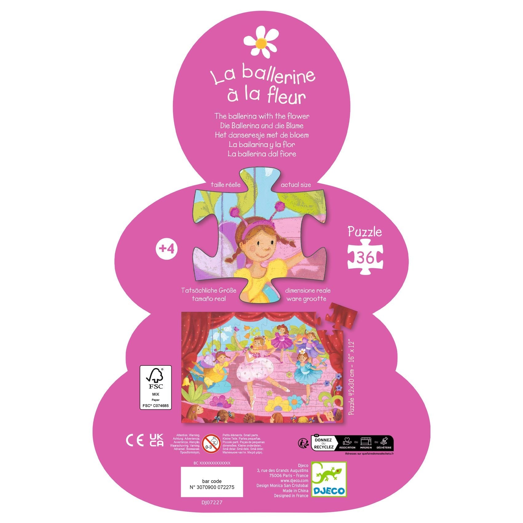 Djeco Silhouette 36 Pieces Puzzle - The Ballerina