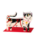 Black & White Cat - Tangled Lights Card