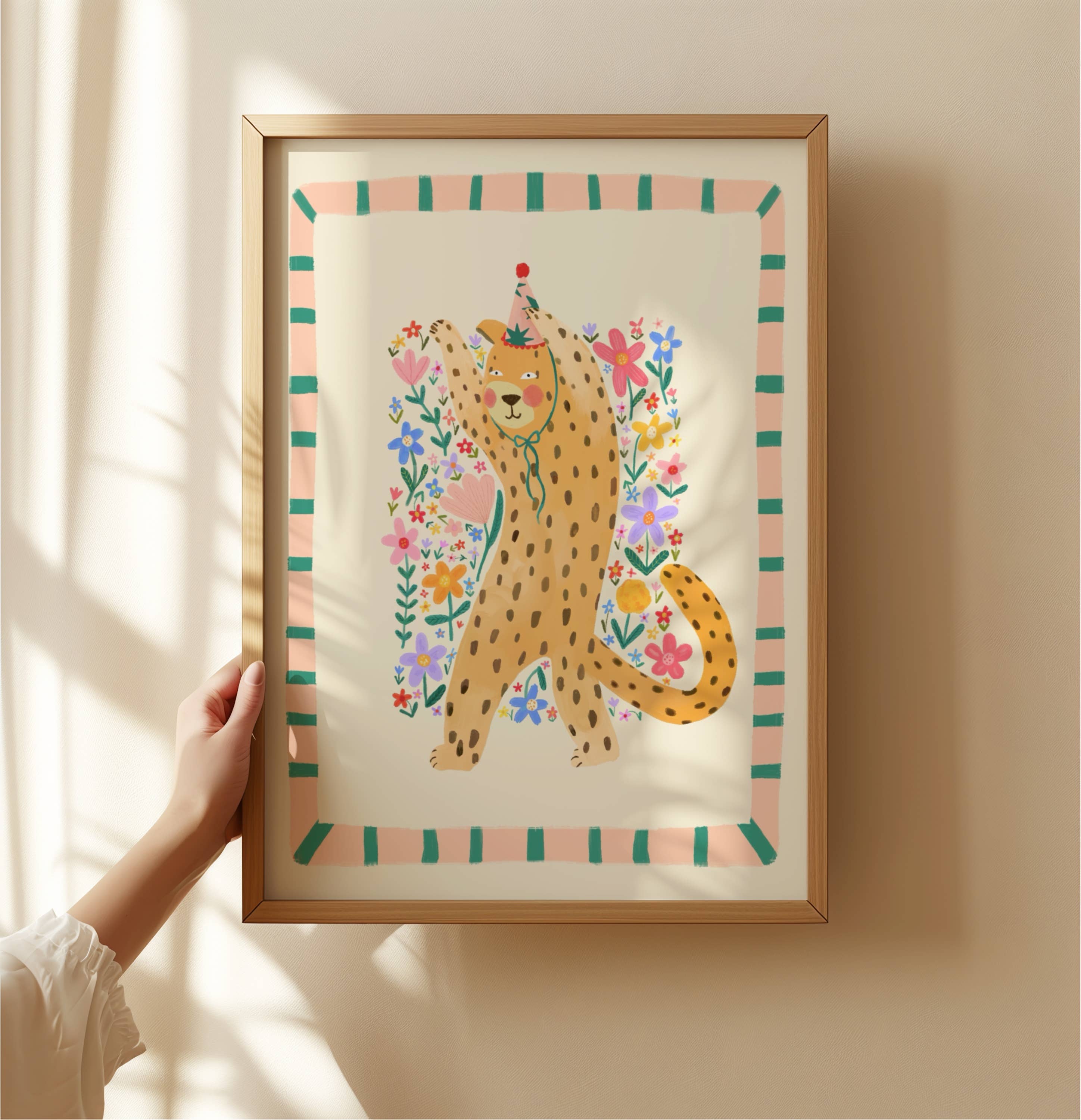 Luna Leopard, Kids Art Print, Colourful Art, Fun Art, Animal