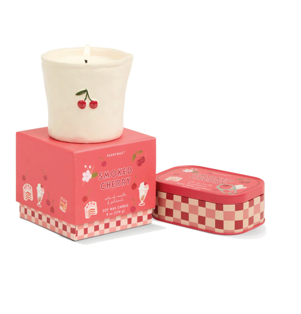 Paddywax Embossed Ceramic Candle - Smoked Cherry