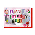LOVE U BIRTHDAY GIRL, JUNK JOURNAL CARD