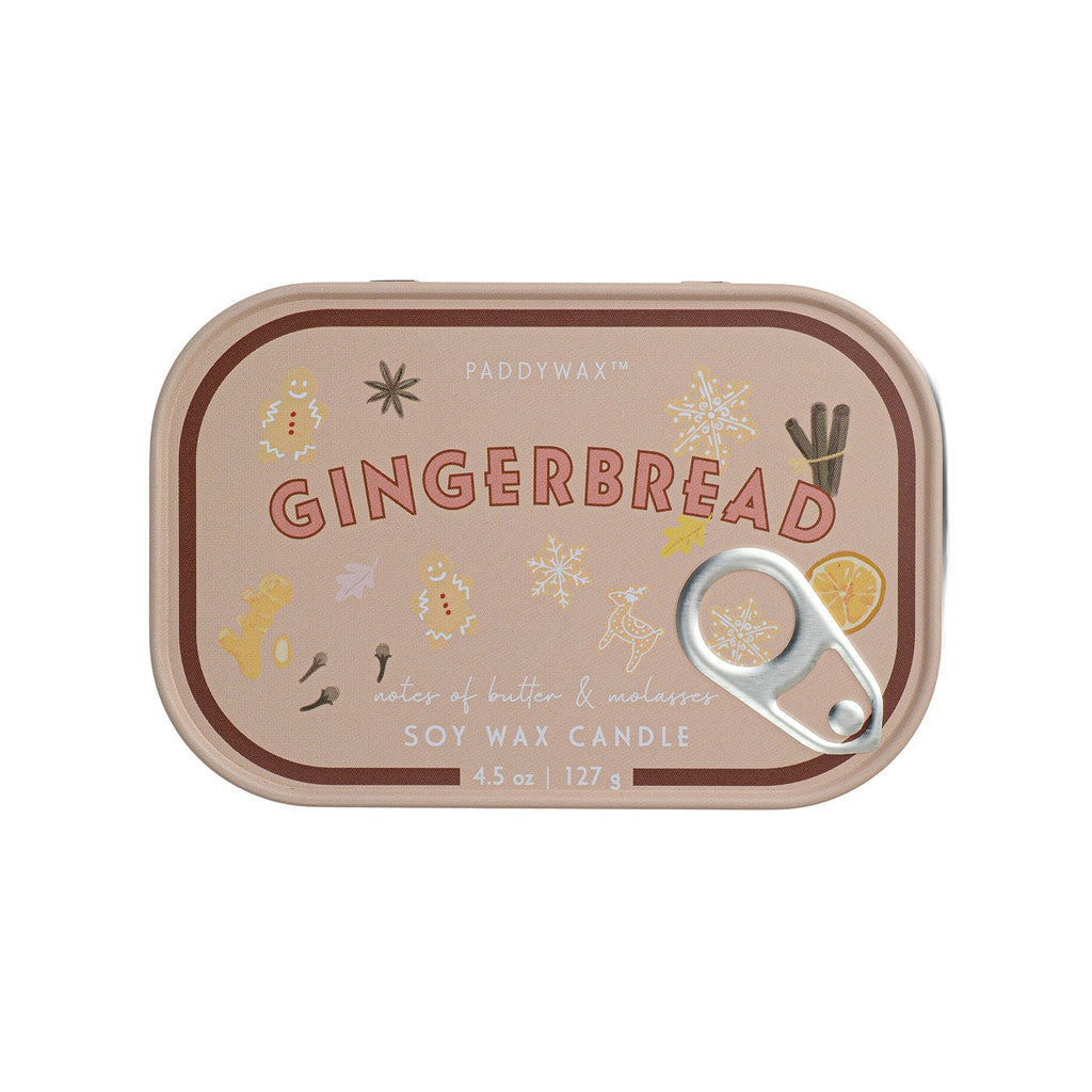 Paddywax Bistro 4.5oz/127g Gingerbread Printed Tin Candle - Gingerbread