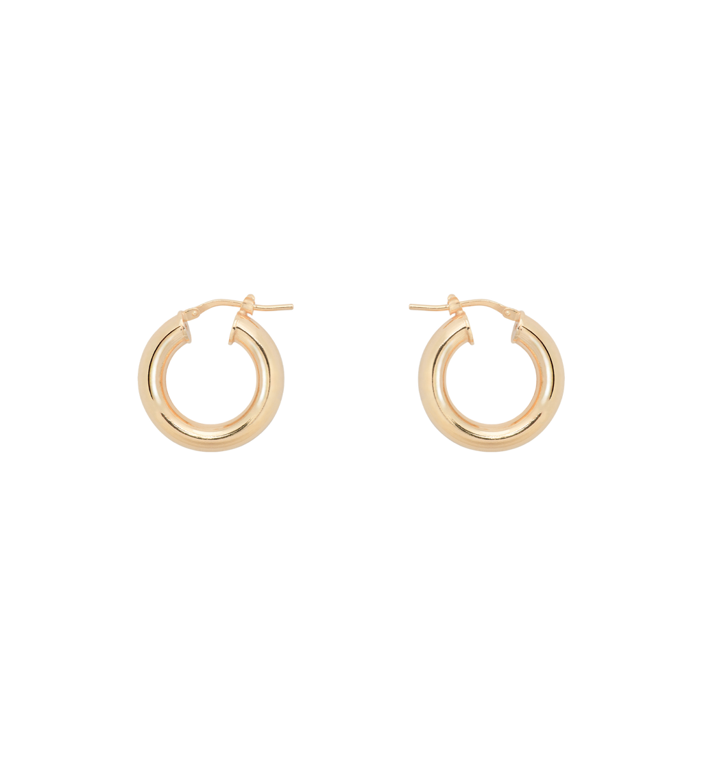 Anna + Nina Thick Plain Hoop Earrings