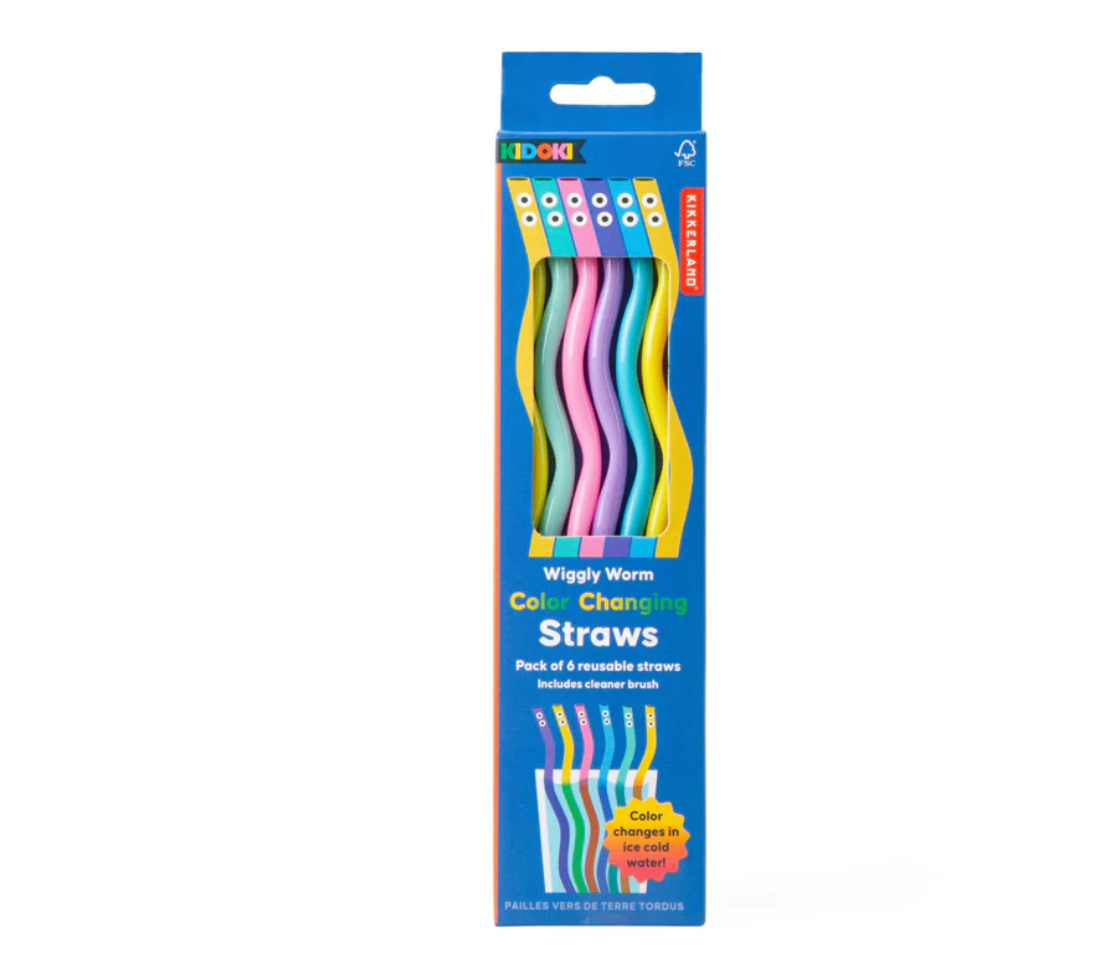 Kidoki WigglyWorm ColorChang Straws