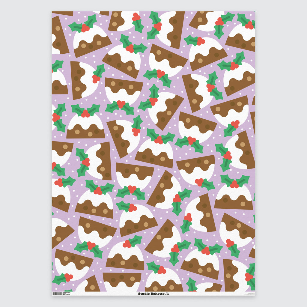Christmas Pudding Gift Wrap | Holiday Wrapping Paper Sheets