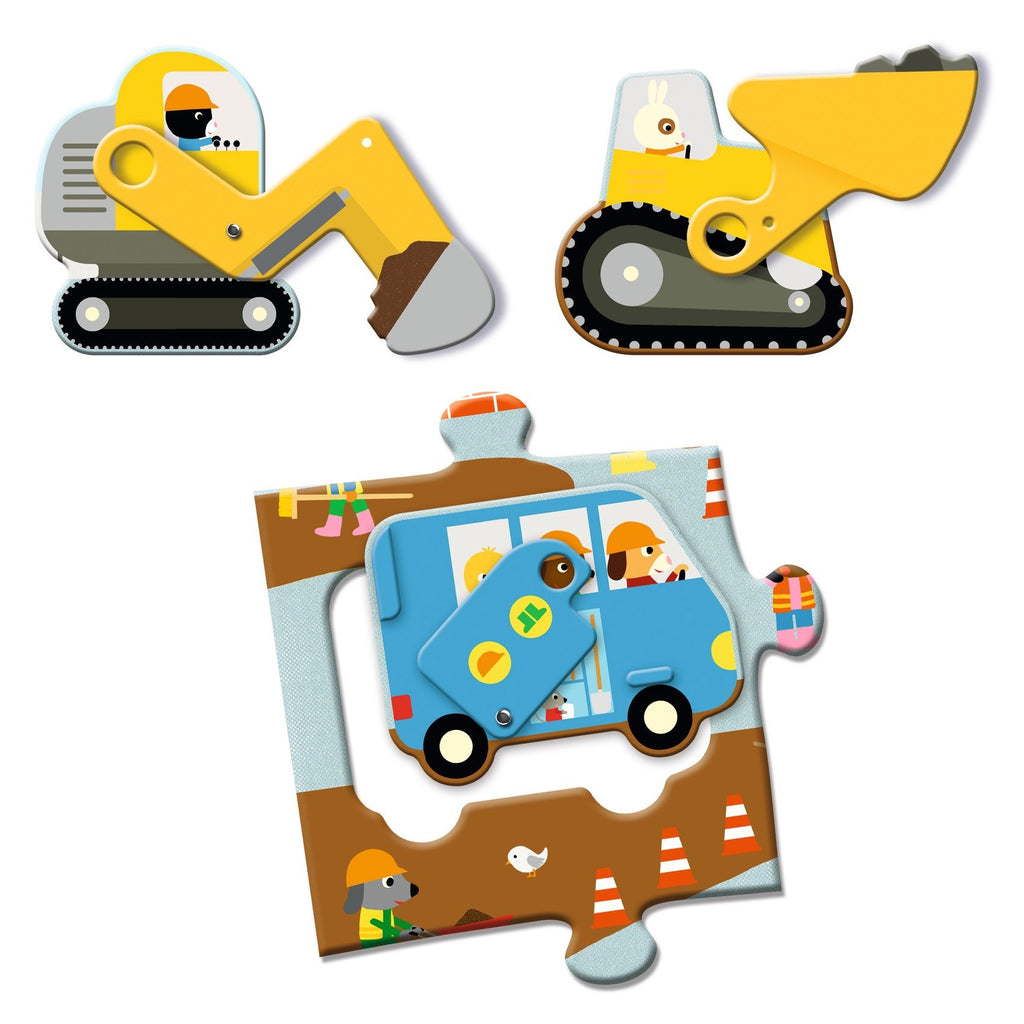 Djeco Giant 12 Piece Puzzle - Construction Site