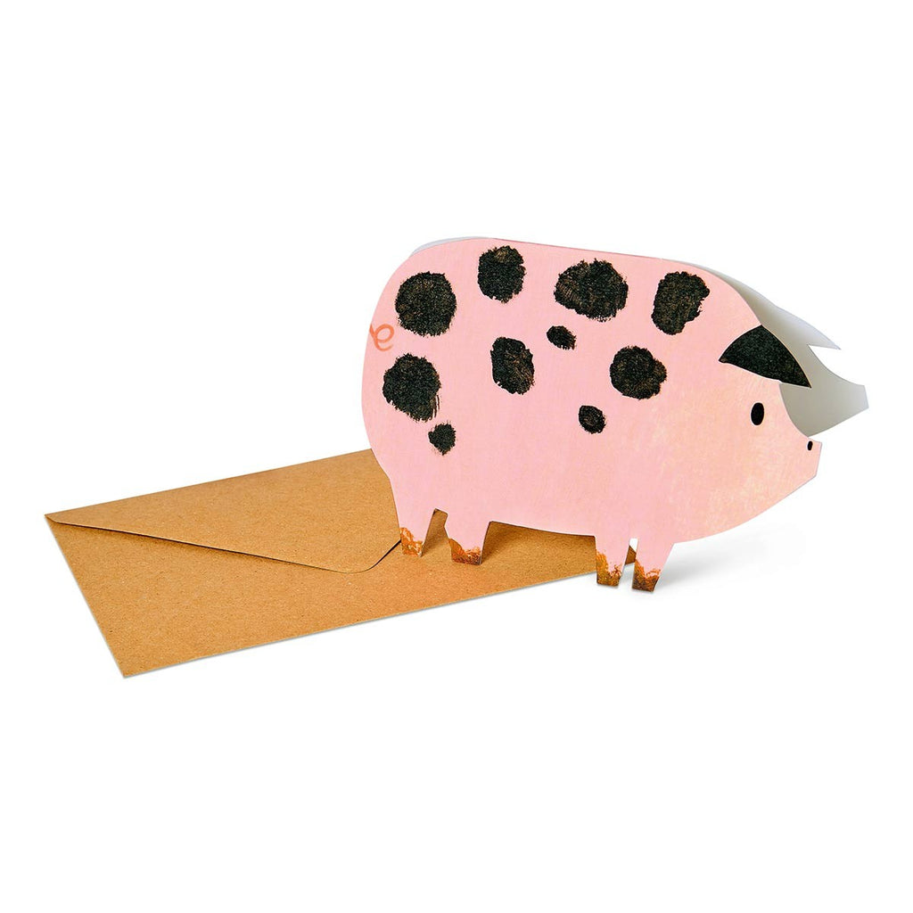 Spotty Pig Birthday Card | Foodie Gift | Farm Animal Card