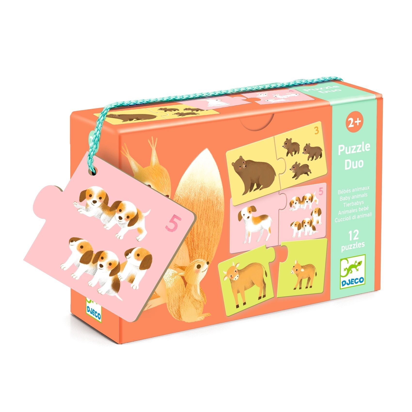 Djeco 12 Duo Puzzles - Baby Animals