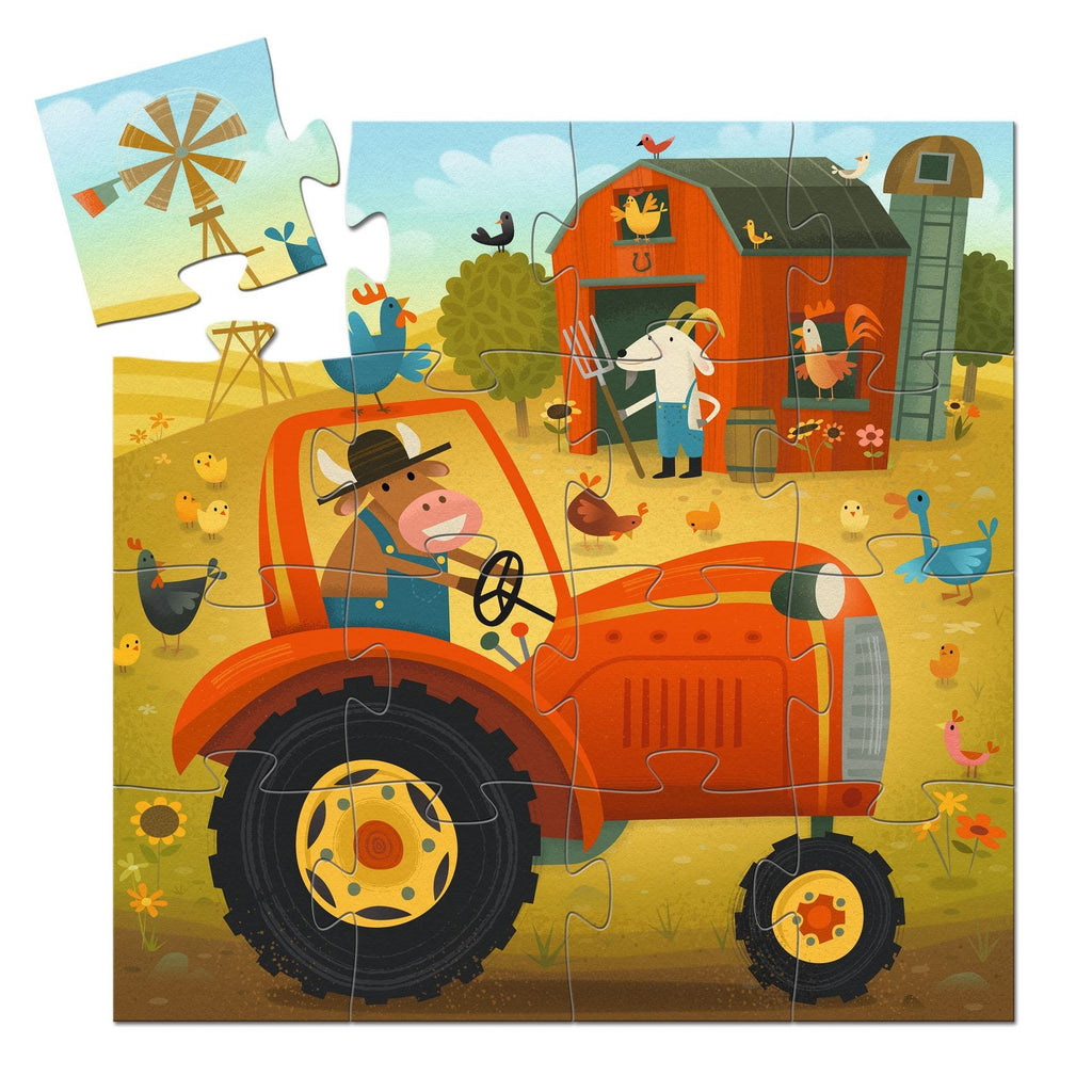 Djeco Silhouette 16 Piece Puzzle - The Tractor