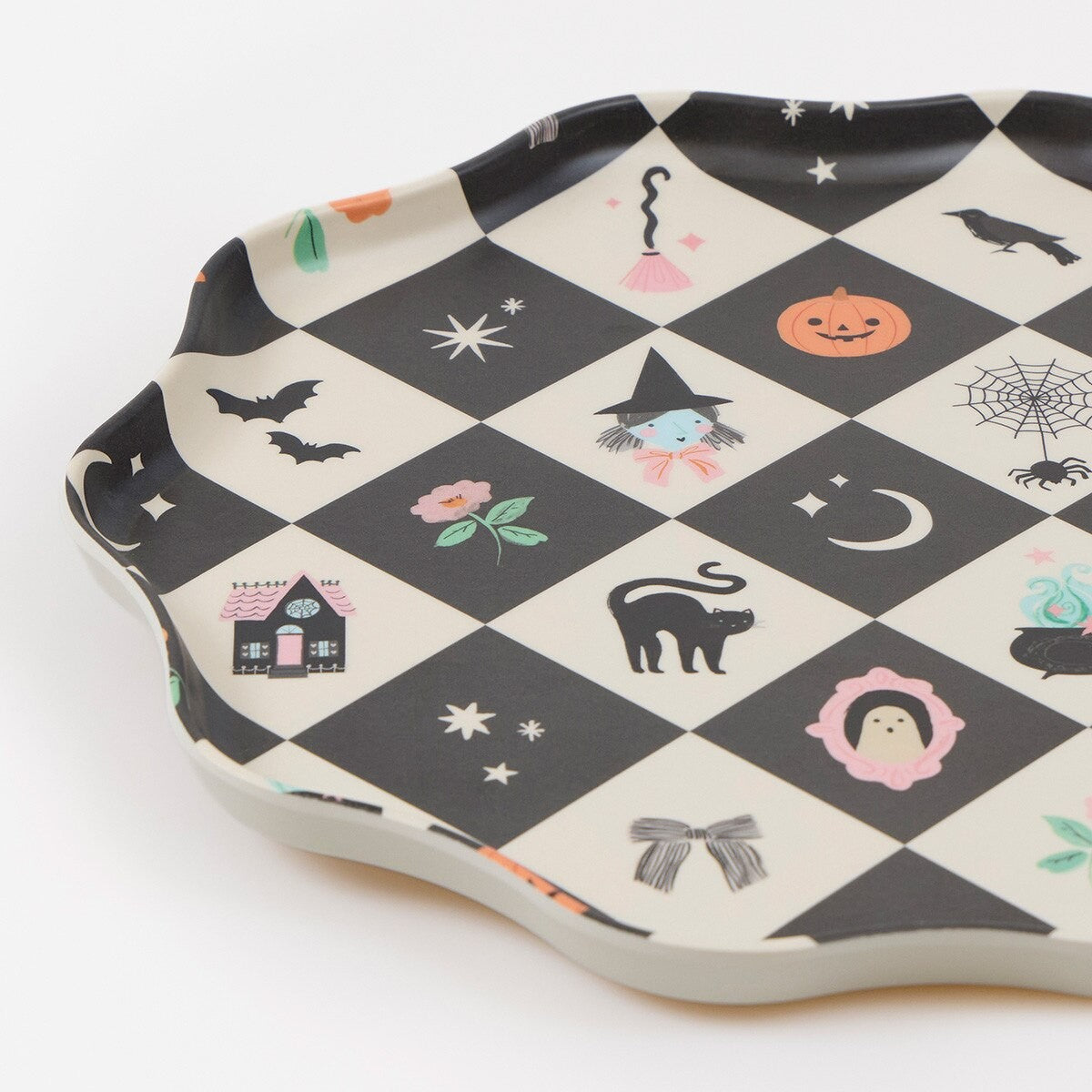 Meri Meri Patchwork Halloween Reusable Large Plates (x 4)