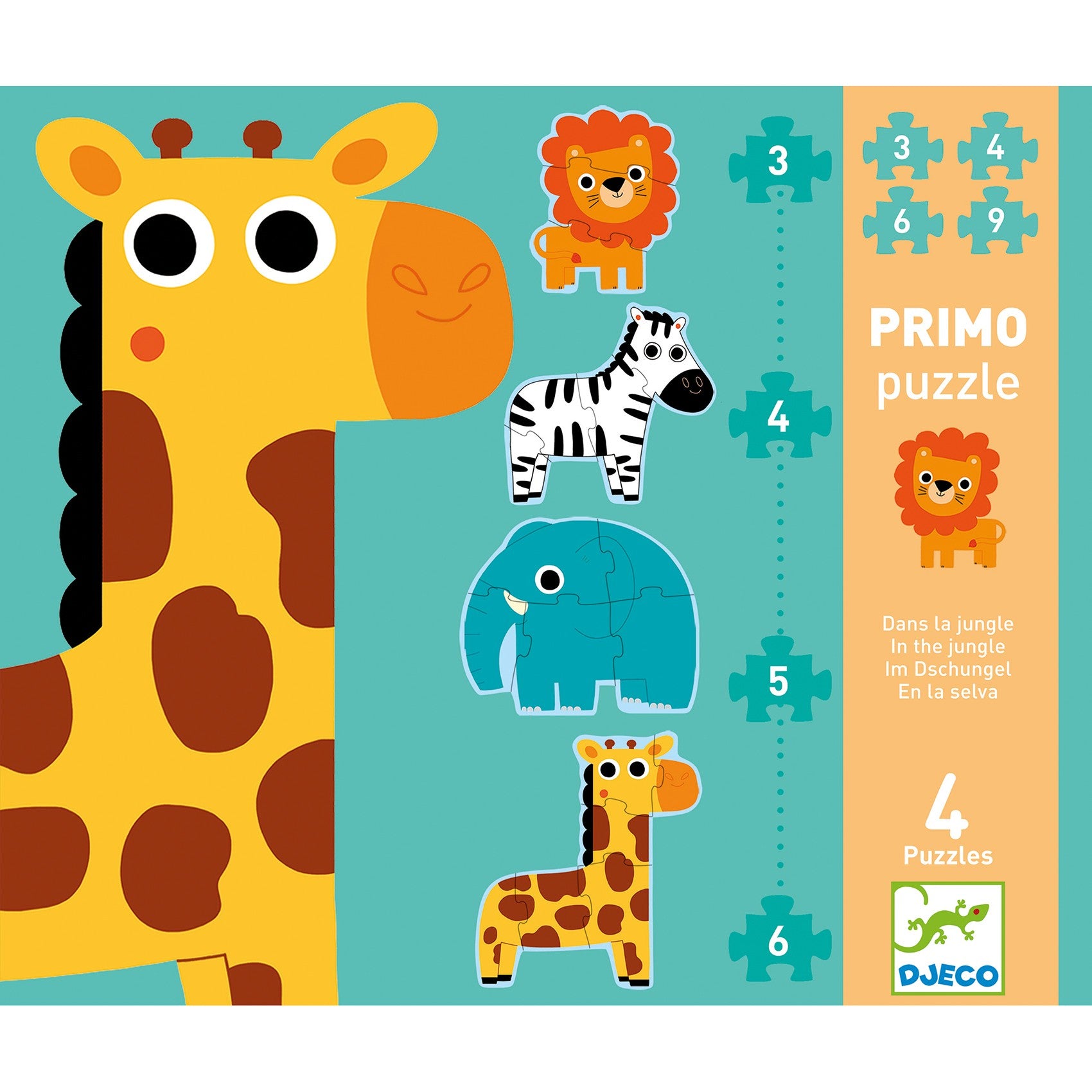 Djeco 4 Progressive Puzzles - In The Jungle