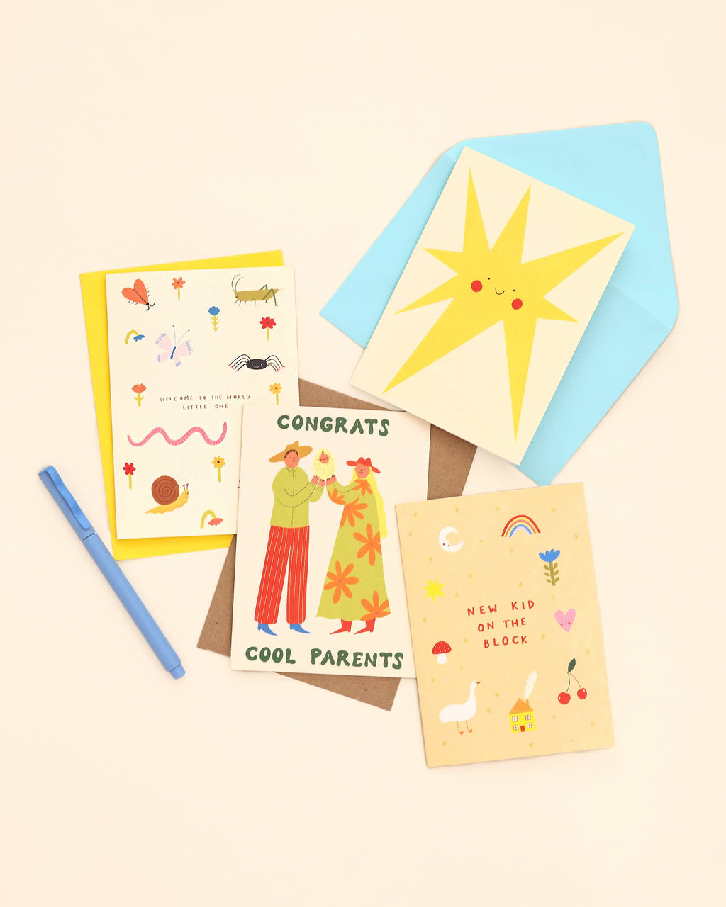 New Kid On The Block Baby Card | Unisex New Baby Card