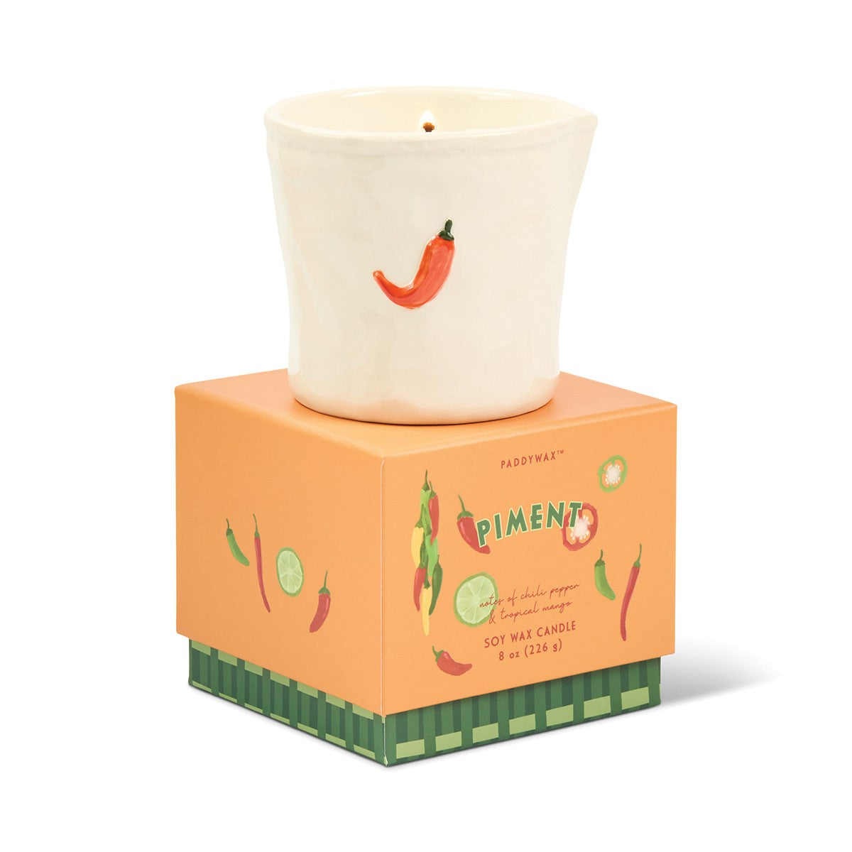 Paddywax Bistro 8oz/226g Piment Ceramic Candle - Chilli & Mango