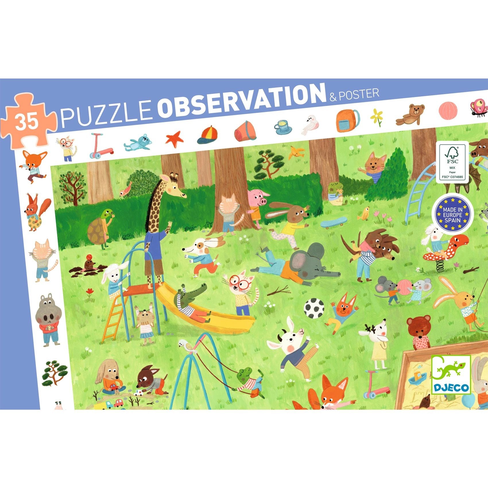 Djeco 35 Pieces Puzzle - Little Friends Garden