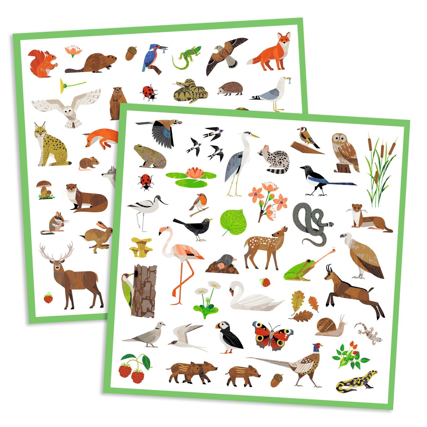 Djeco 160 Stickers On Sheets - Fauna