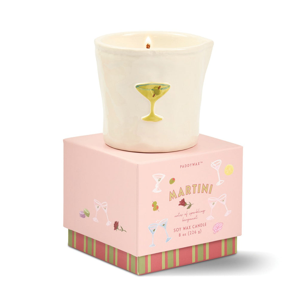 Paddywax Bistro 8oz/226g Martini Ceramic Candle - Lemon & Violet
