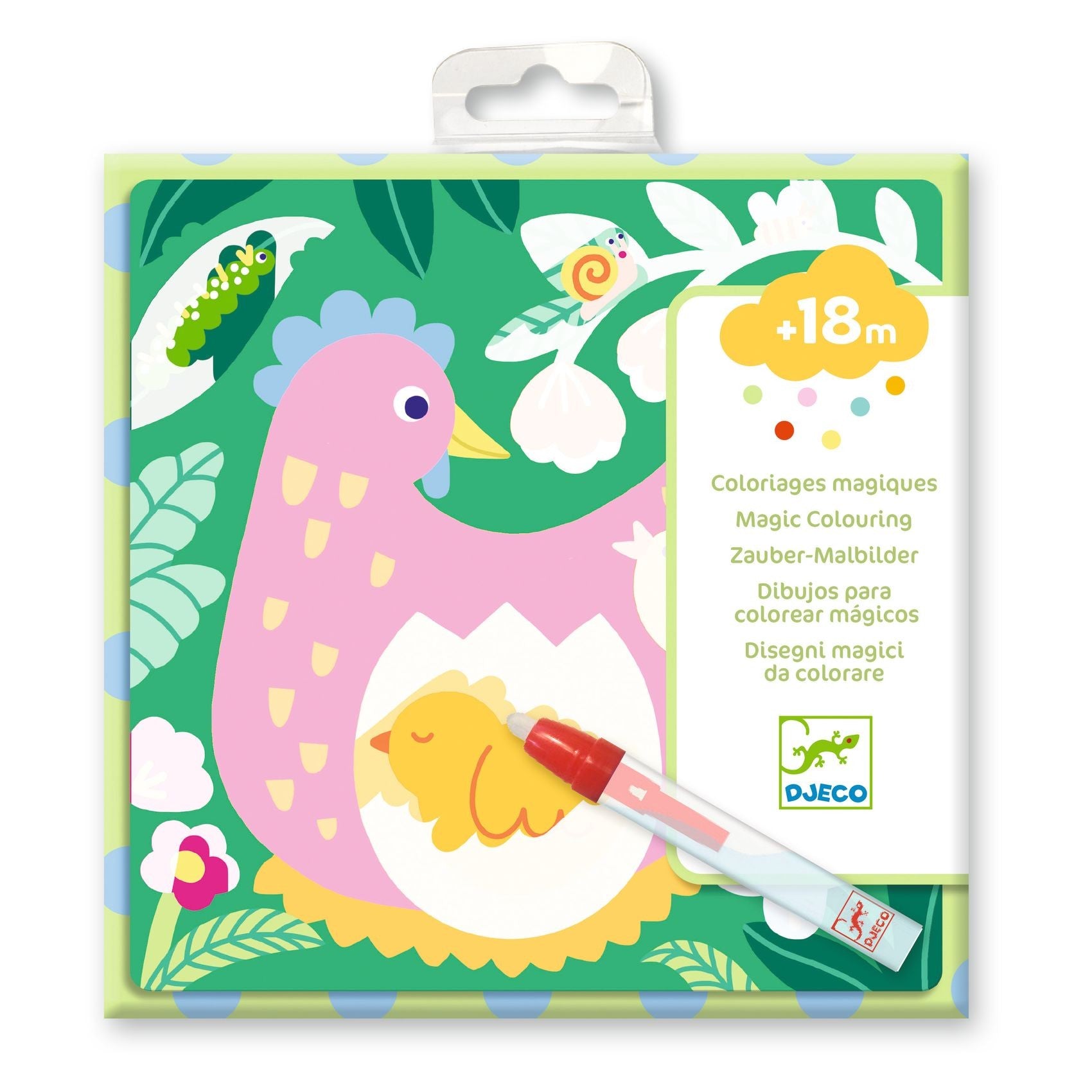 Djeco - Magic Colouring - Peekaboo! Garden Baby Animals