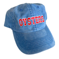 Oysters Baseball Cap Dad Hat seafood Restaurant coastal: Pigment dyed Royal blue