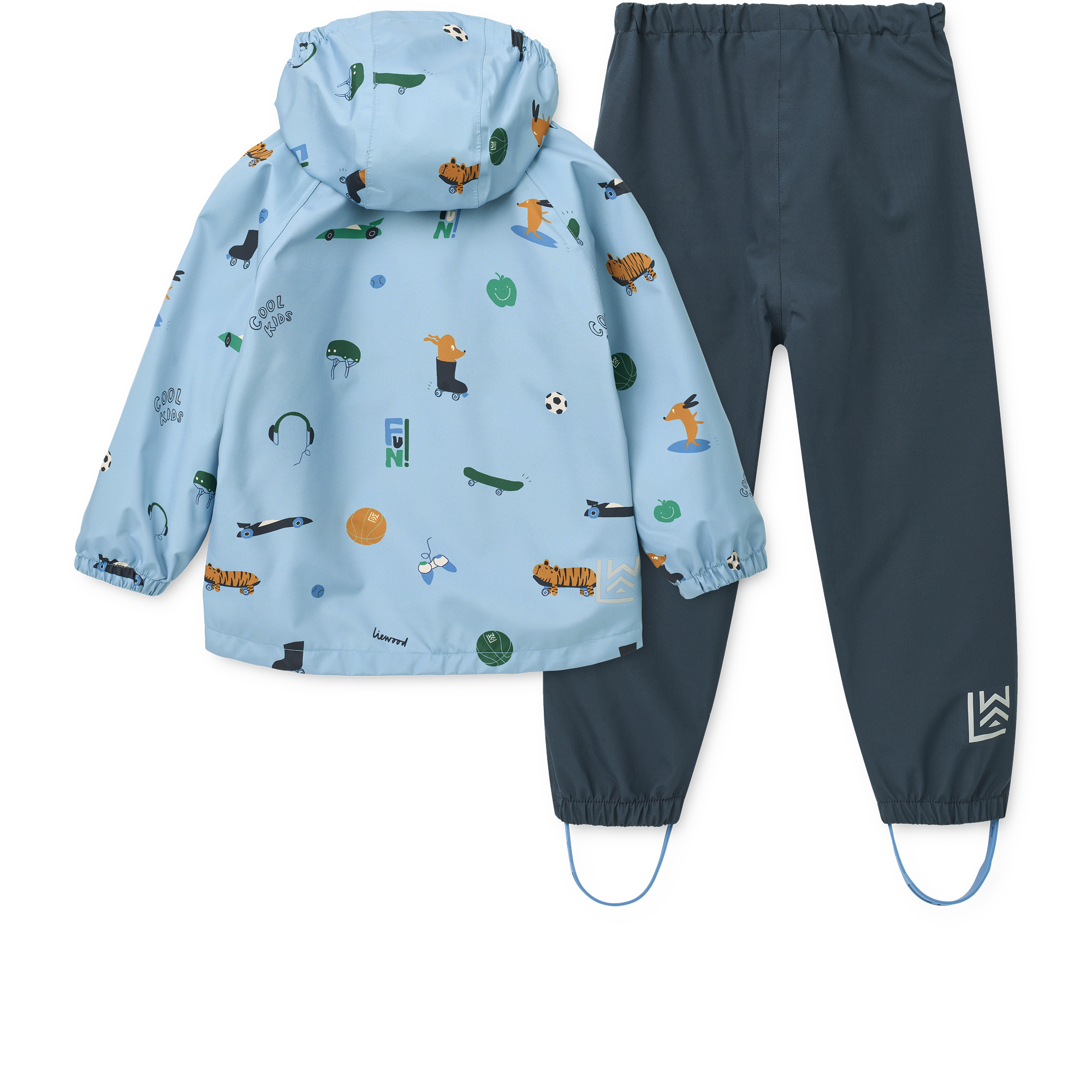 Liewood Pedia Rainwear Set - Fun / Beach blue