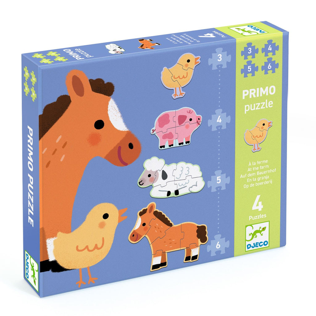 Djeco 4 Progressive Puzzles - At the Farm