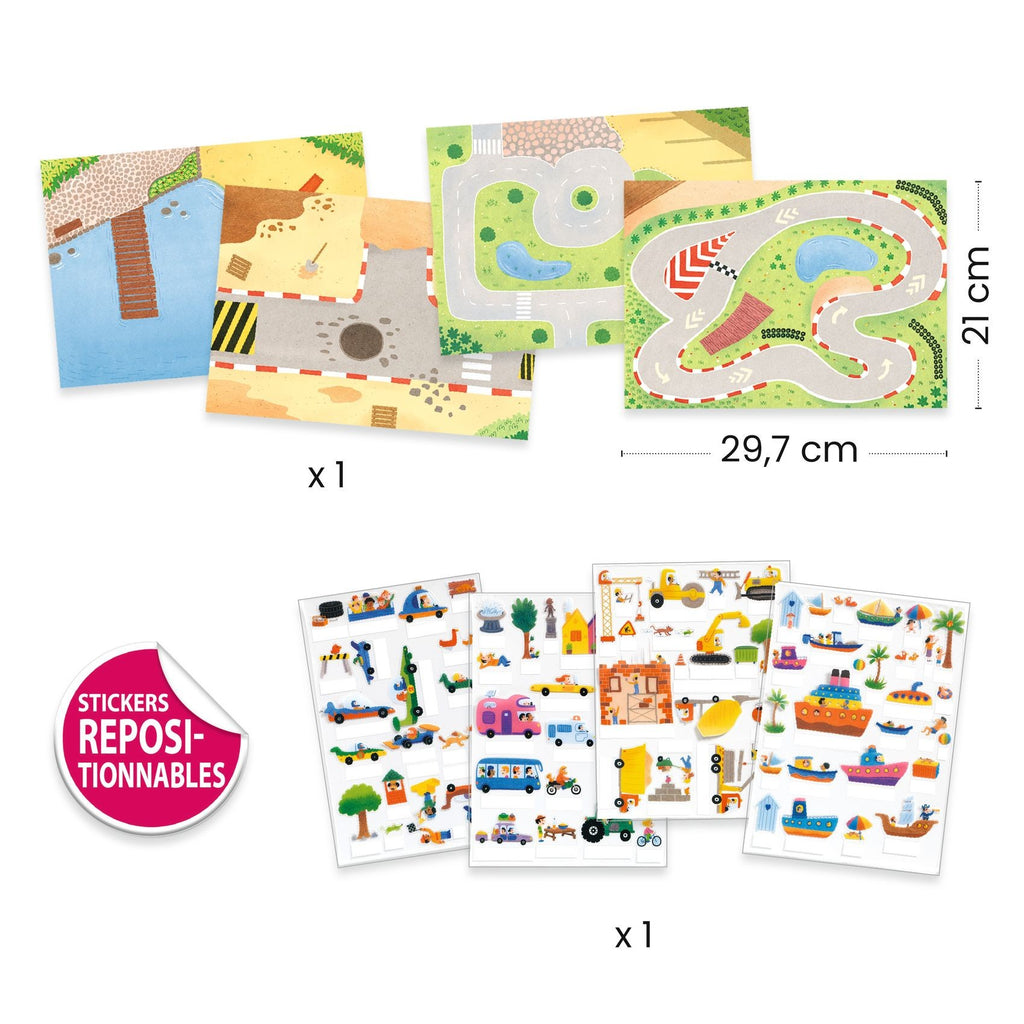 Djeco Lift Up Stickers Vehicles