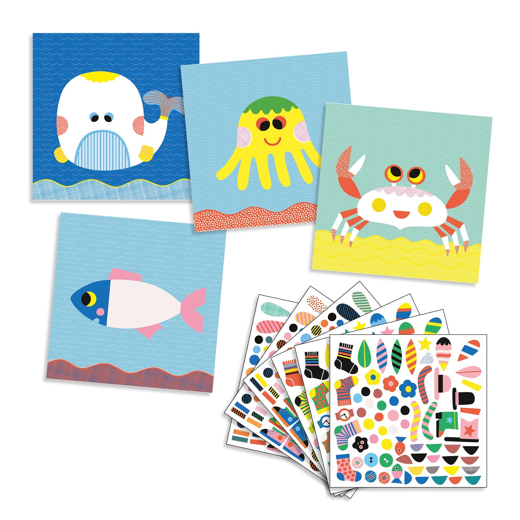 Djeco Stickers Craft Set - Sea Creatures